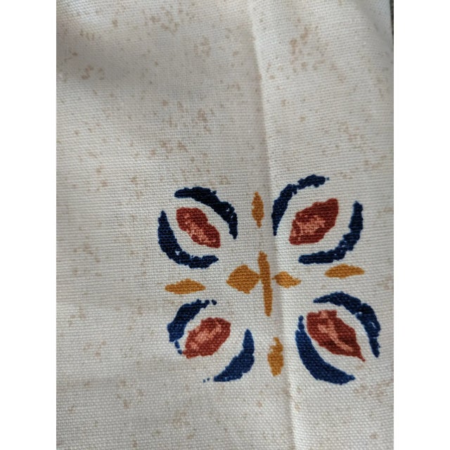 Vintage English Cottage Block Print Style Schumacher Fabric 1.8 Yards For Sale - Image 11 of 15