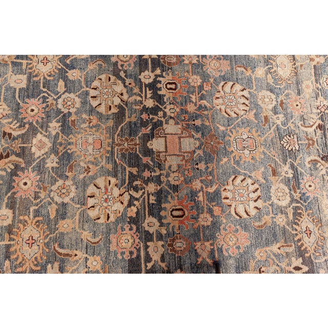 Persian Fine Antique Persian Malayer Handmade Wool Rug For Sale - Image 3 of 9