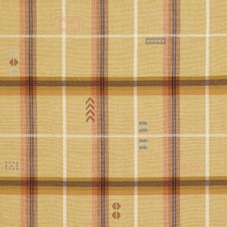 Schumacher x A Rum Fellow Fable Fabric in Dune For Sale