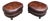 Vintage Oval Brown Leather Ottomans With Brass Nailhead Trim – A Pair For Sale