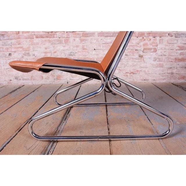 Metal German Bauhaus Armchair in Leather by Lusch and Co West, 1970s For Sale - Image 7 of 12