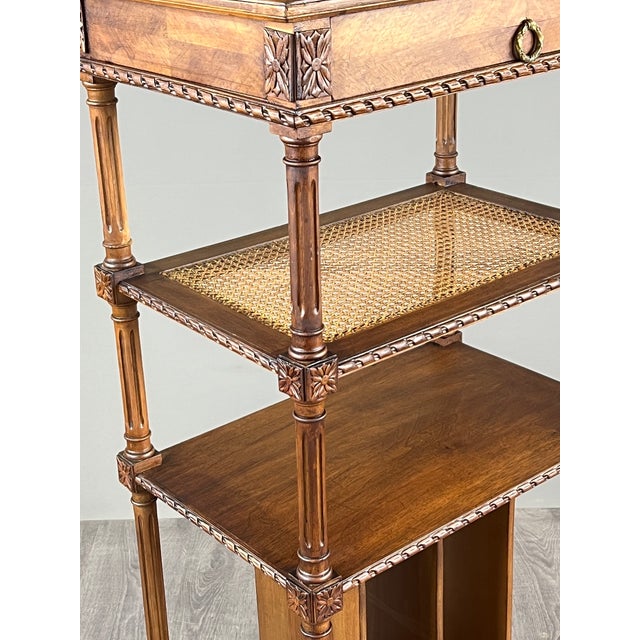 19th Century 19th Century Louis XVI Carved Wood Music Cabinet with Caning For Sale - Image 5 of 9