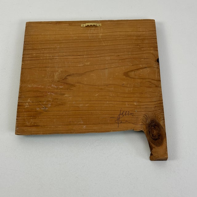 American Mid 20th Century Signed Vintage Painting of Woman Face on Wood, Dreamy For Sale - Image 3 of 7