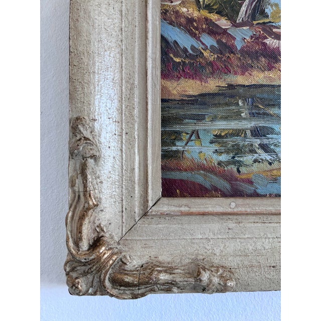 American Vintage Original Landscape Oil Painting, Framed Mountain River Art For Sale - Image 3 of 16