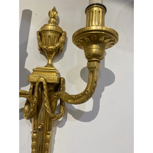 Bronze 1900 Caldwell Gilt Bronze Sconces Neoclassical Style For Sale - Image 8 of 12