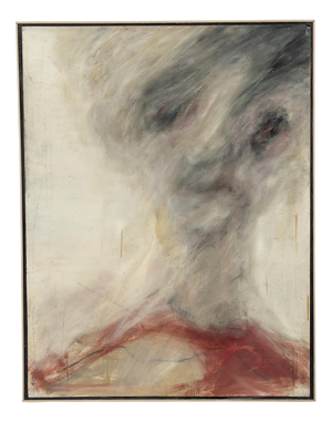 Abstract Portrait, Painting on Board, Framed
