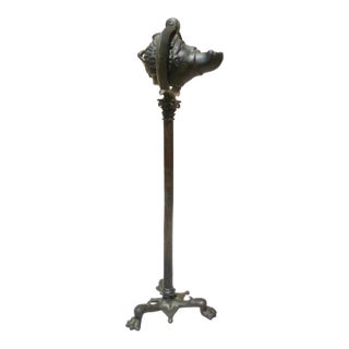 Rare Roman Bronze Candelabrum - Lampstand With Bronze Oil Lamp For Sale