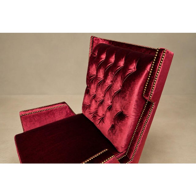 Giuseppe Scapinelli Armchair in Hardwood & Ruby Cotton Velvet, Brazil, 1956 For Sale - Image 9 of 18