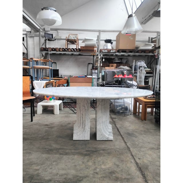 Carlo Scarpa Samo Carrara Marble Dining Table by Carlo Scarpa for Simon, 1970s For Sale - Image 4 of 12