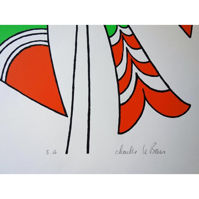 Charles Le BARS The flight Original screen print Signed in pencil Edition of 80 copies on art paper 70 x 50 cm Excellent...