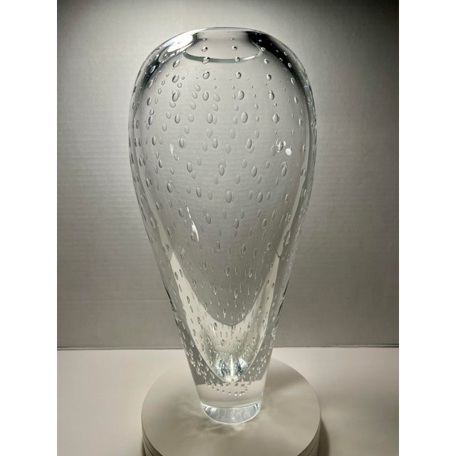 Vintage Murano Italy Hand Blown Art Glass Controlled Bubbles Vase Aprox. dimensions: 15”H x 7"W Weight: 9.6 lb Very good...