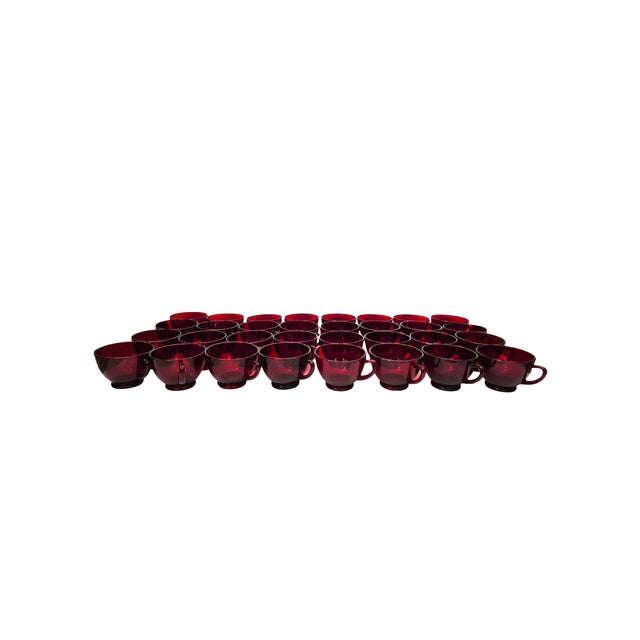 Mid 20th Century Set of 8 Vintage Anchor Hocking Ruby Red Punch Cups — 4 Sets Available For Sale - Image 14 of 15