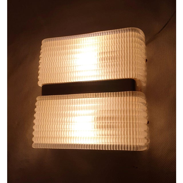 1970s 1970s Mid-Century Modern Glass Wall Sconces - a Pair For Sale - Image 5 of 10