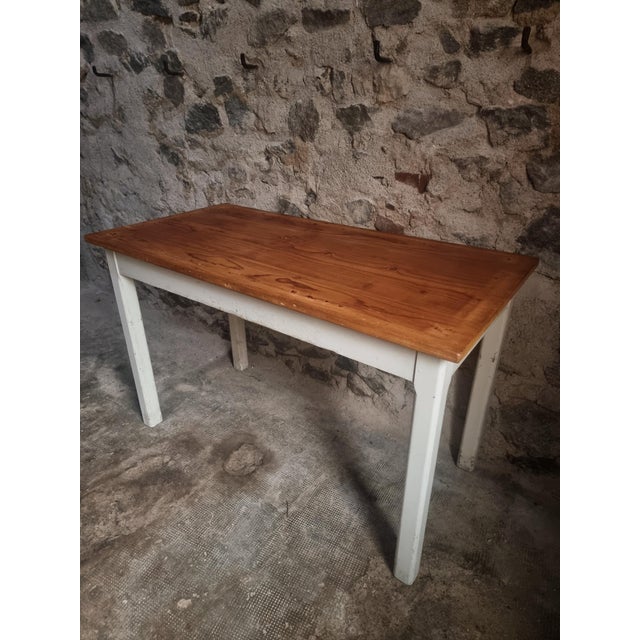 Mid-Century Modern Vintage French Farmhouse Table, 1950s For Sale - Image 3 of 15