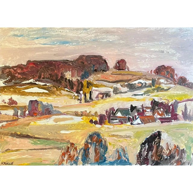 Jean Krille, Landscape 117, Oil on Masonite For Sale - Image 9 of 9