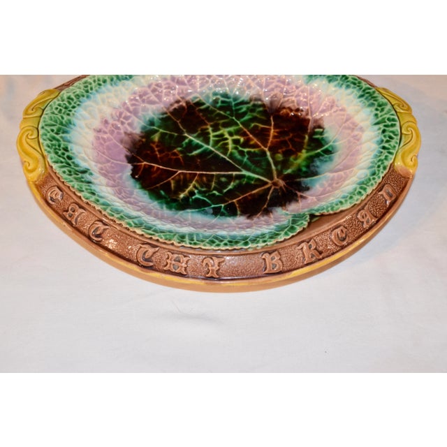 19th C Majolica Bread Tray For Sale - Image 4 of 9
