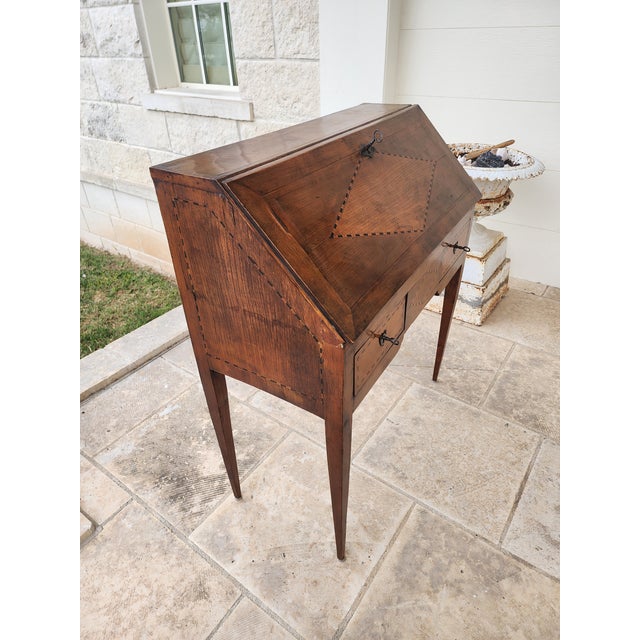 Beautiful antique French Directiore period slant front secretary desk.