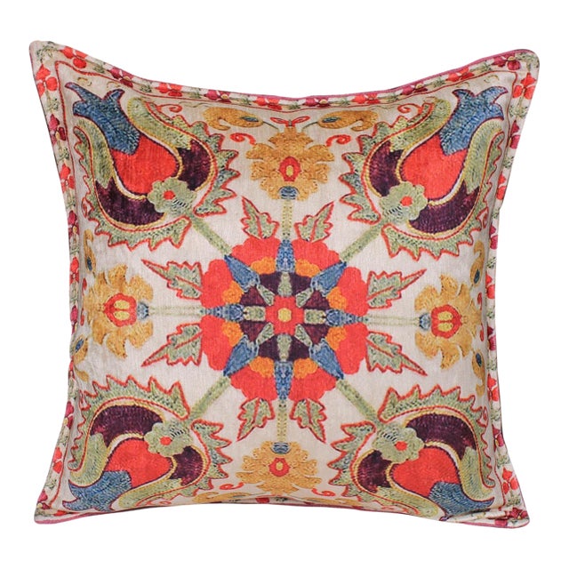 Shabby Chic Floral Motif Turkish Pillow For Sale