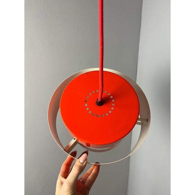 Metal Juno Red Slatted Lamp by Jo Hammerborg for Fog & Mørup For Sale - Image 7 of 11