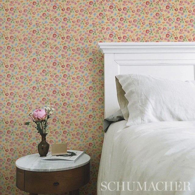 Not Yet Made - Made To Order Sample - Schumacher x Happy Menocal Calico Wallpaper In Giverny For Sale - Image 5 of 6
