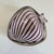 Vintage Murano glass dish/bowl featuring whimsical “candy stripe” bands in deep purple and white, beautifully swirled...