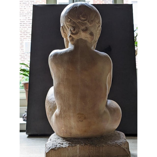 Early 20th Century Sculpture of Child by Albert Maques in Terra Cotta For Sale - Image 4 of 9