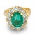 Contemporary Vintage Oval Cut Emerald Diamond 14k Yellow Gold Engagement Ring, Size 5 For Sale - Image 3 of 6