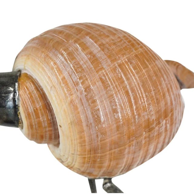 Gabriella Binazzi, Silver Plate, Brass & Large Seashell Flamingo, Signed For Sale - Image 4 of 12