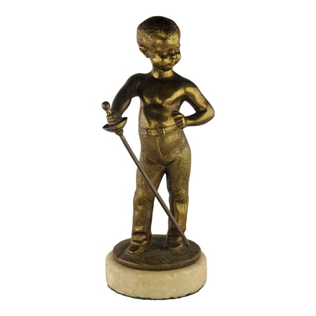 Late 19th Century French Bronze Sculpture of a Boy With a Sword by Louis Kley For Sale