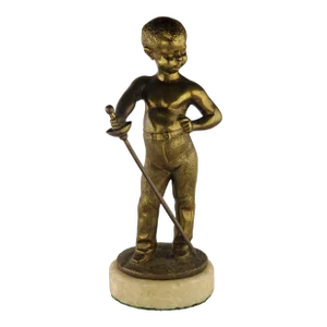 Late 19th Century French Bronze Sculpture of a Boy With a Sword by Louis Kley