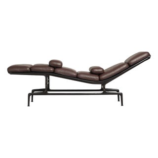 Eames Herman Miller Leather Chaise Lounge “Billy Wilder” 1968 For Sale