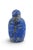 Antique Chinese snuff bottle in deep blue Lapis Lazuli showcasing characteristic white calcite matrix streaks and...