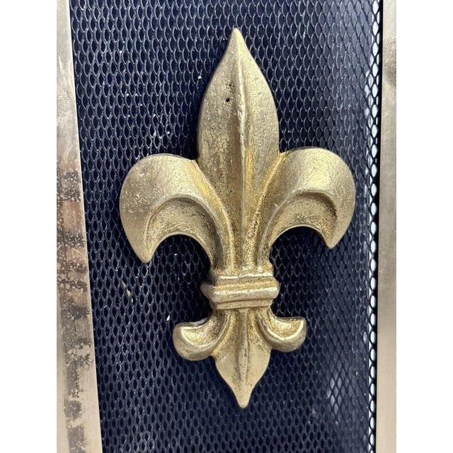 Metal Fireplace Accessory with Fleur-de-Lys Decoration, France, 1950s For Sale - Image 7 of 12