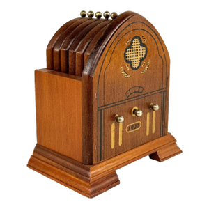 Vintage Traditional Dome Radio Barware Drink Coasters - Set of 7