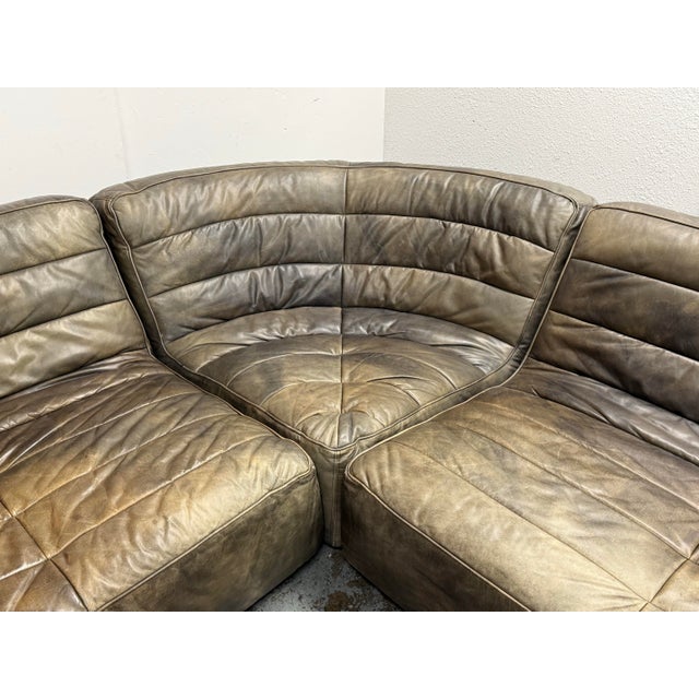 Animal Skin Timothy Oulton Shabby Sectional Sofa, Set of Three For Sale - Image 7 of 12