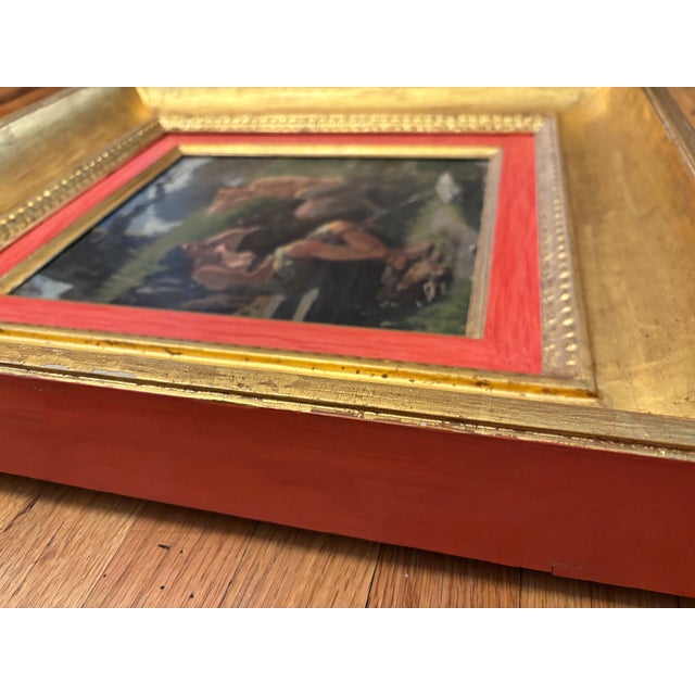 This is a beautiful oil painting by Irminger of Diana and a Faun. Beautifully matted and framed as well. I bought it in a...