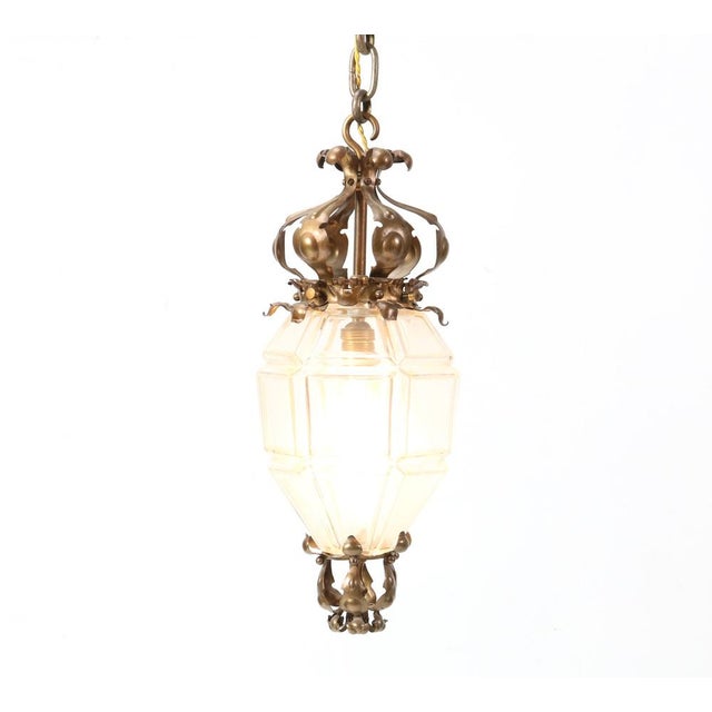 Metal Patinated Brass Arts & Crafts Lantern, 1900s For Sale - Image 7 of 17