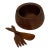 Dansk International Designs Ltd Malaysia Salad Bowl With Serving Utensils For Sale