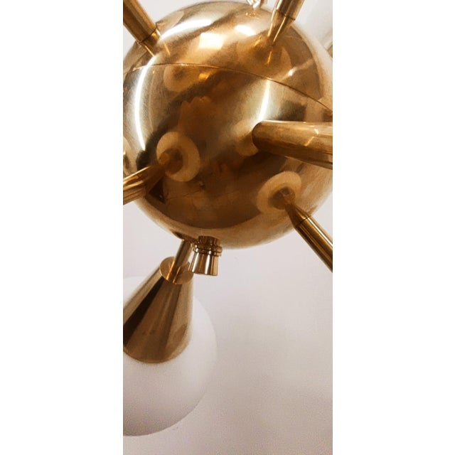 Vintage Italian Sputnik Ceiling Lamp with Forat Oval Glass Cones For Sale - Image 11 of 16