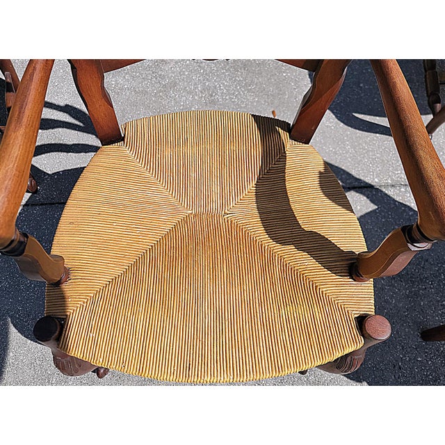 Brown 1980s Country French Provencal Dining Chairs, Set of 6 For Sale - Image 8 of 12