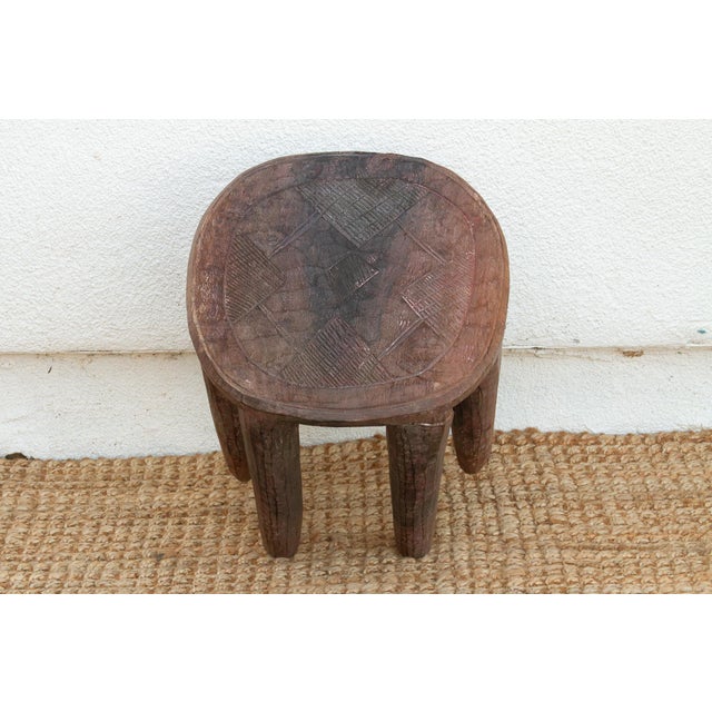 Vintage African Zebra Motif End Table For Sale In Los Angeles - Image 6 of 7