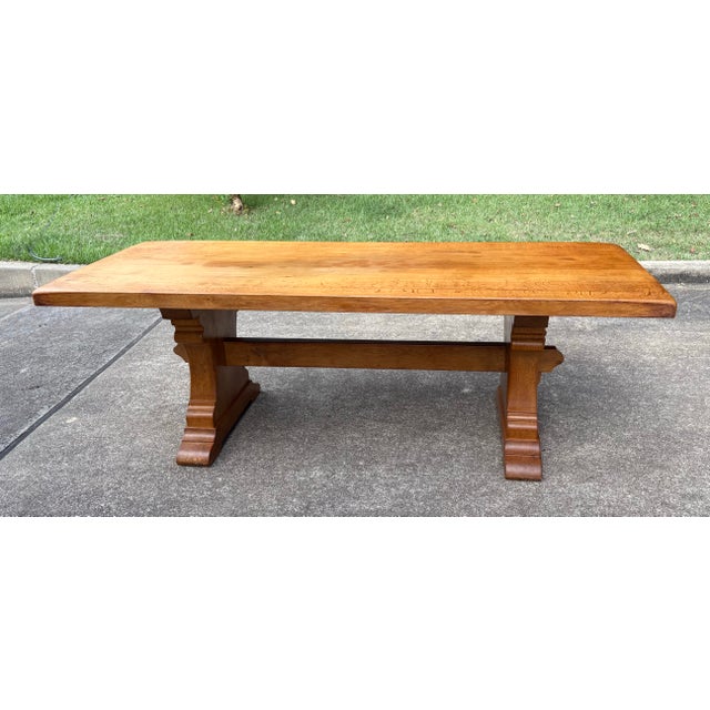 Love this French country trestle dining table! I have several pair of ladder back chairs in other listings that would pair...