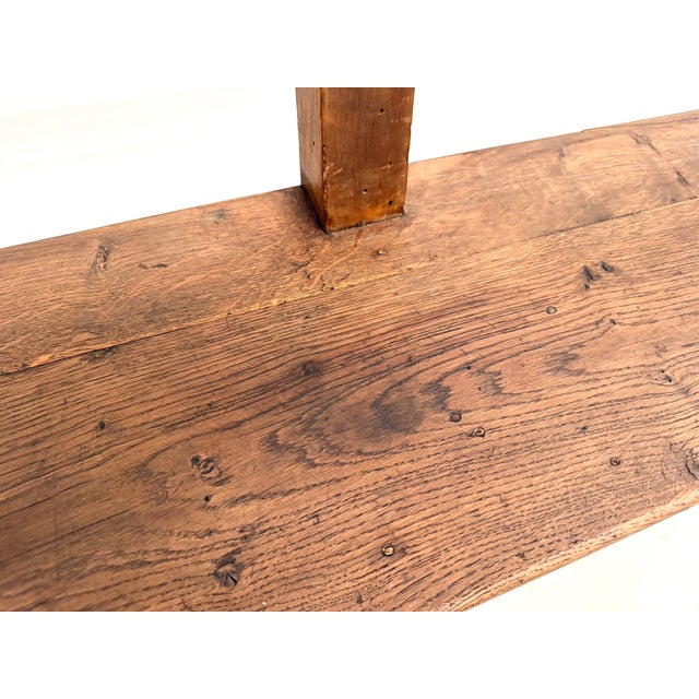 Brown Oak Community Bench, 1900 For Sale - Image 8 of 18