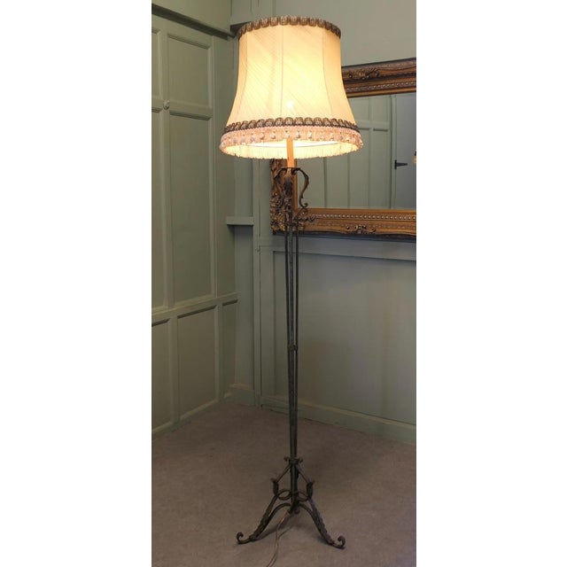 1930s Wrought Iron Floor Lamp, 1930s For Sale - Image 5 of 8