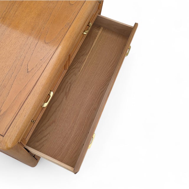 1980s Thomasville Prestige Oak Drawer Console Sideboard For Sale - Image 14 of 18