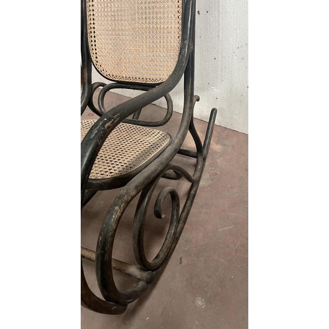 Rocking Chair in Bent and Stained Wood For Sale - Image 12 of 14