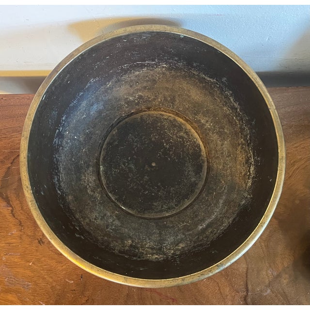 Antique 18th Century Dutch Brass Footed Fruit Bowl For Sale - Image 12 of 14
