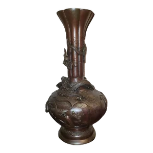 Meiji Period High Quality Japanese Bronze Vase by Yoshida Zo