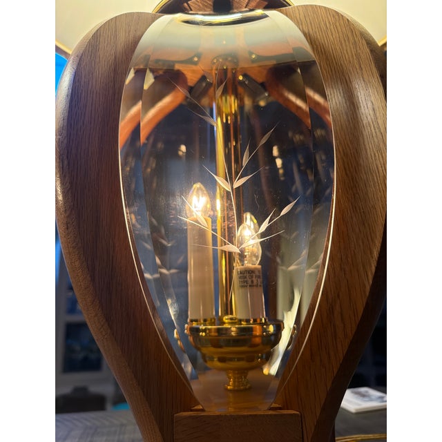 Burnt Umber Vintage Oak Lamps by Anthony California - Pair For Sale - Image 8 of 11