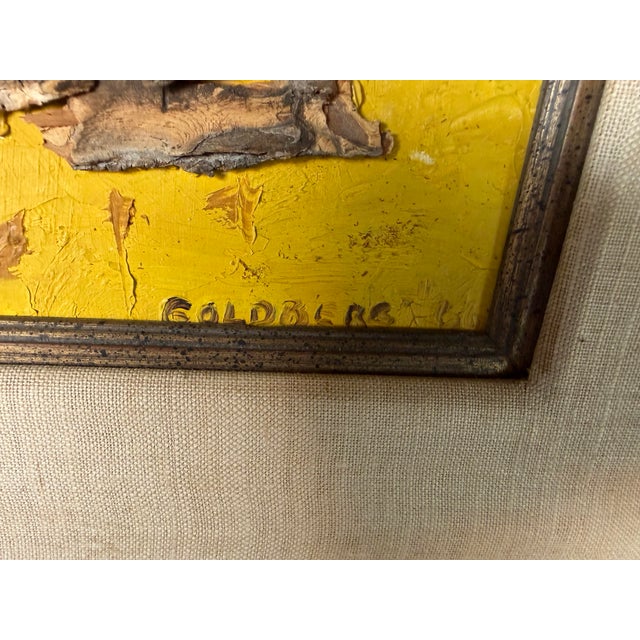 1966 Vintage Goldberg Mixed Media Impressionist Oil on Canvas Painting, Framed For Sale - Image 10 of 12